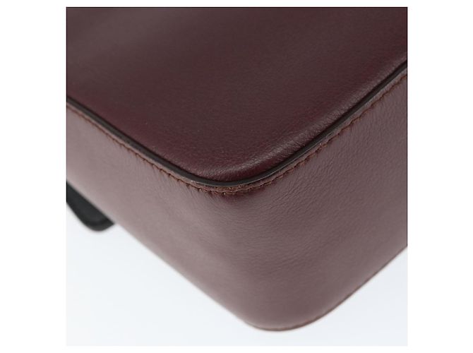 Borsa a Spalla Salvatore Ferragamo Gancini in Pelle Bordeaux Oro Auth 149195 - vista 13