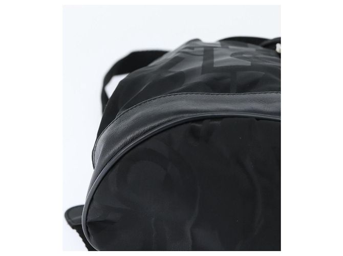 Zaino Gancini in nylon e pelle nera argento Salvatore Ferragamo Auth bs30419 Nero - vista 10