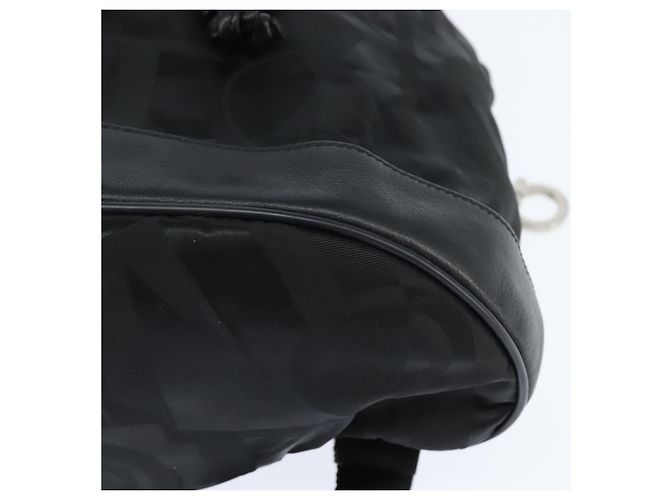 Zaino Gancini in nylon e pelle nera argento Salvatore Ferragamo Auth bs30419 Nero - vista 11