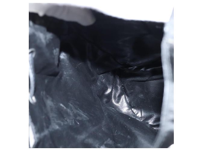 Zaino Gancini in nylon e pelle nera argento Salvatore Ferragamo Auth bs30419 Nero - vista 18