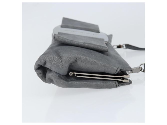Borsa a Spalla Vala in Camoscio Grigio Argento Salvatore Ferragamo Auth 149149 Marrone - vista 4