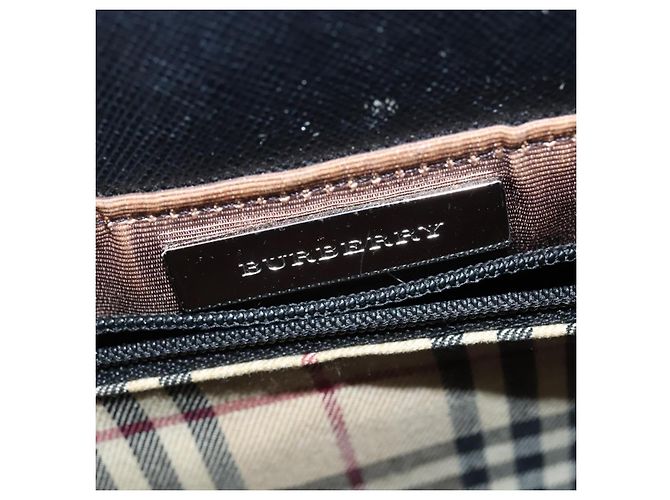 Borsa a mano in pelle nera e argento di BURBERRY Auth bs30441 Nero - vista 15
