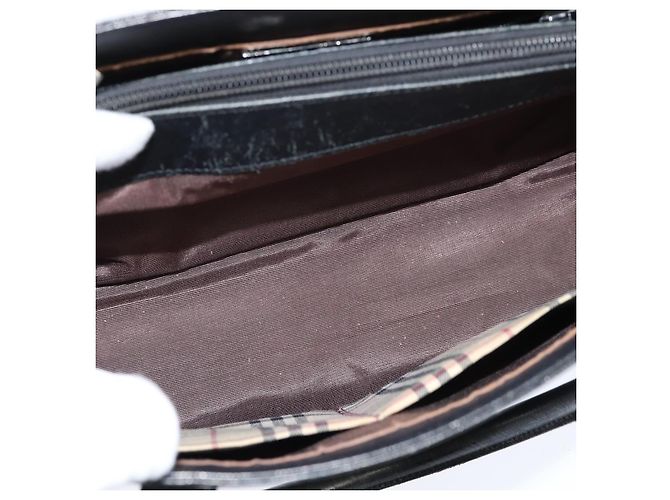 Borsa a mano in pelle nera e argento di BURBERRY Auth bs30441 Nero - vista 16