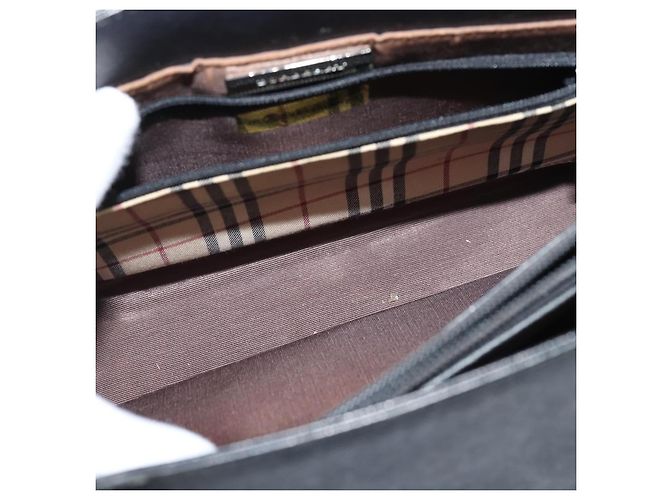 Borsa a mano in pelle nera e argento di BURBERRY Auth bs30441 Nero - vista 20