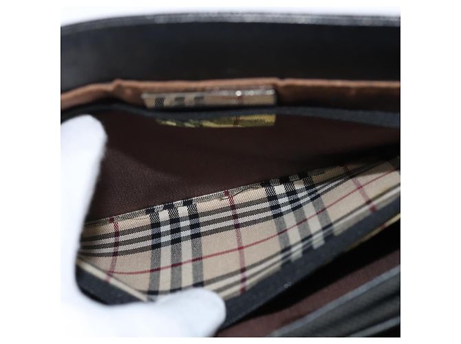 Borsa a mano in pelle nera e argento di BURBERRY Auth bs30441 Nero - vista 21