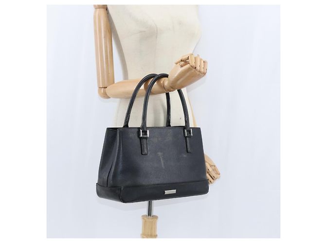 Borsa a mano in pelle nera e argento di BURBERRY Auth bs30441 Nero - vista 22