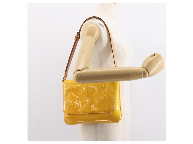 LOUIS VUITTON Borsa Thompson Street Monogram Vernis Giallo Lime M91071 Auth gh1059 D'oro - vista 21