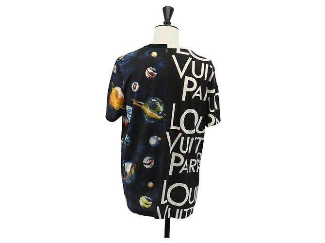 Louis Vuitton Camiseta de manga corta de algodón negra LV Auth 129780M Negro - vista 2