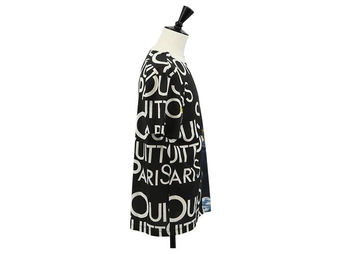 Louis Vuitton Camiseta de manga corta de algodón negra LV Auth 129780M Negro - vista 4