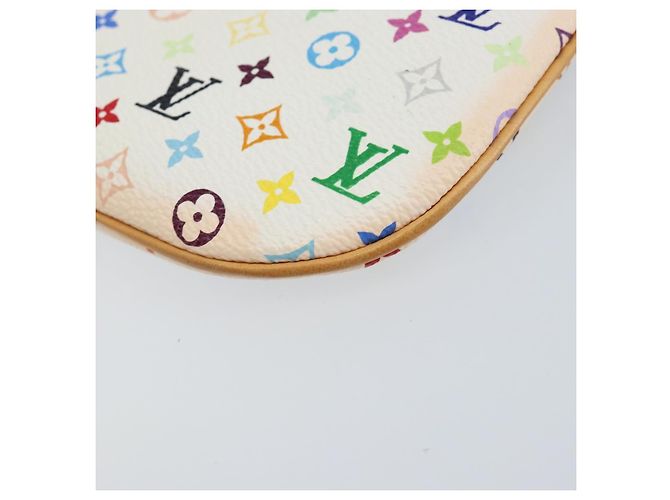 LOUIS VUITTON Pochette MM Monogram Multicolore Bianco M60028 LV Auth gh1170V - vista 10