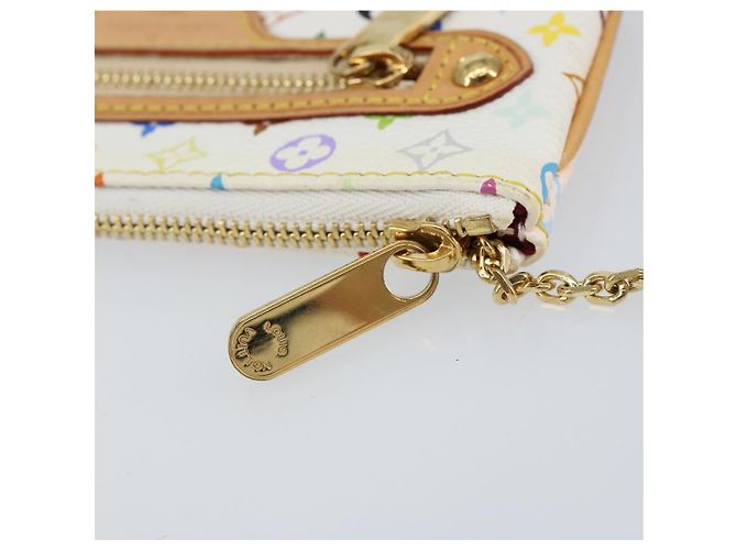 LOUIS VUITTON Pochette MM Monogram Multicolore Bianco M60028 LV Auth gh1170V - vista 13