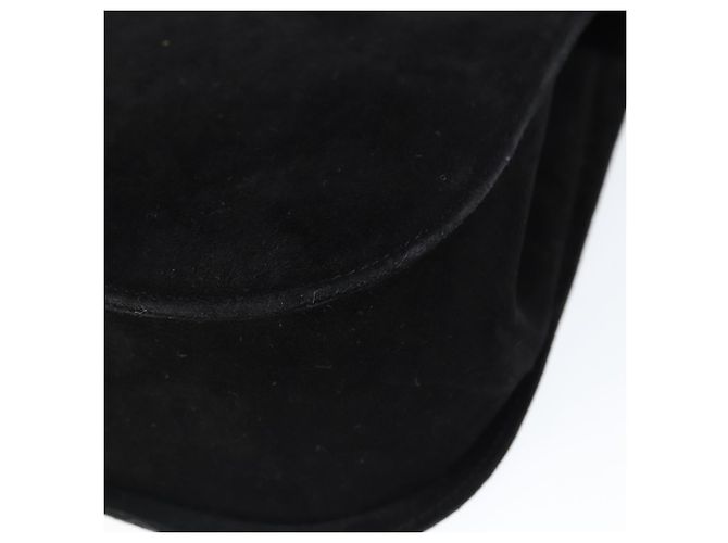 Borsa a Spalla Gancini in Camoscio Nero e Oro Auth 149105 di Salvatore Ferragamo D'oro - vista 10