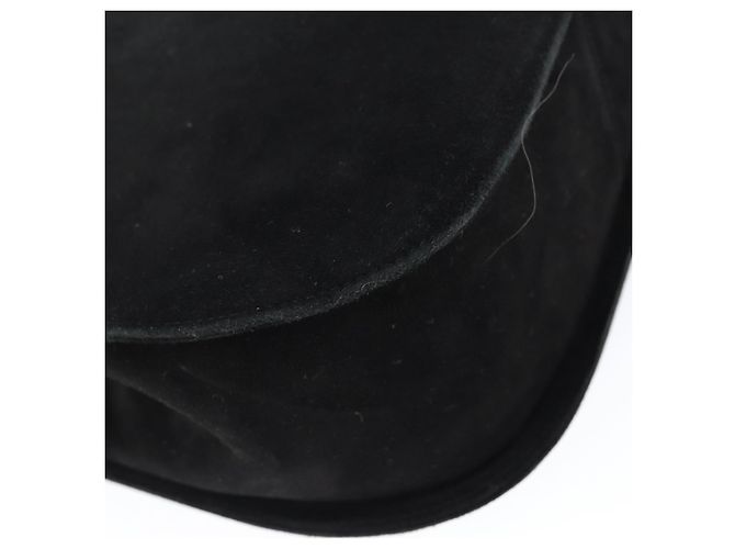 Borsa a Spalla Gancini in Camoscio Nero e Oro Auth 149105 di Salvatore Ferragamo D'oro - vista 13