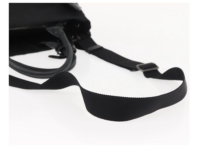 Borsa a mano PRADA in nylon 2 vie nera e grigia Auth ep11418 Marrone Nero - vista 10
