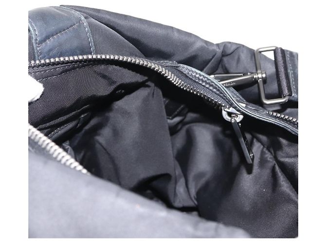Borsa a mano PRADA in nylon 2 vie nera e grigia Auth ep11418 Marrone Nero - vista 22