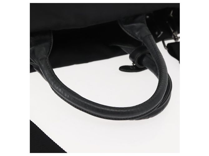 Borsa a mano PRADA in nylon 2 vie nera e grigia Auth ep11418 Marrone Nero - vista 8