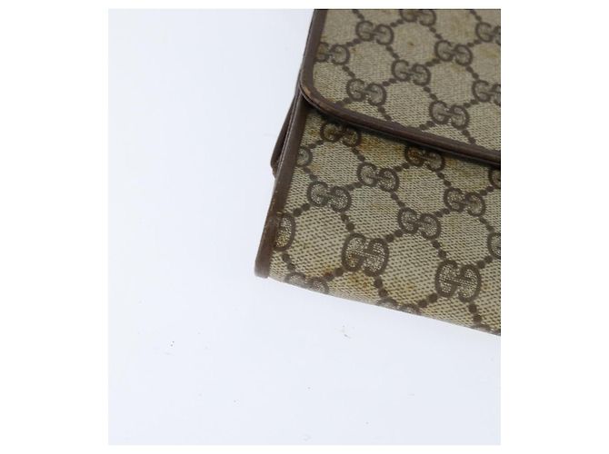 Gucci Borsa a spalla GG Supreme in PVC beige e oro 89 02 050 Auth 150021 D'oro - vista 10
