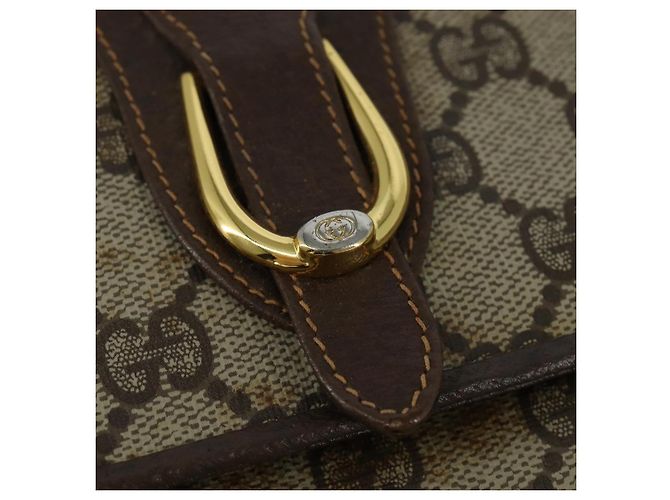 Gucci Borsa a spalla GG Supreme in PVC beige e oro 89 02 050 Auth 150021 D'oro - vista 14
