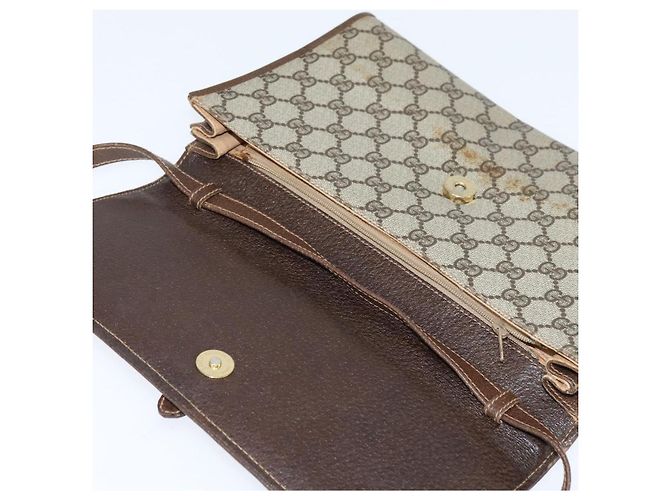 Gucci Borsa a spalla GG Supreme in PVC beige e oro 89 02 050 Auth 150021 D'oro - vista 15