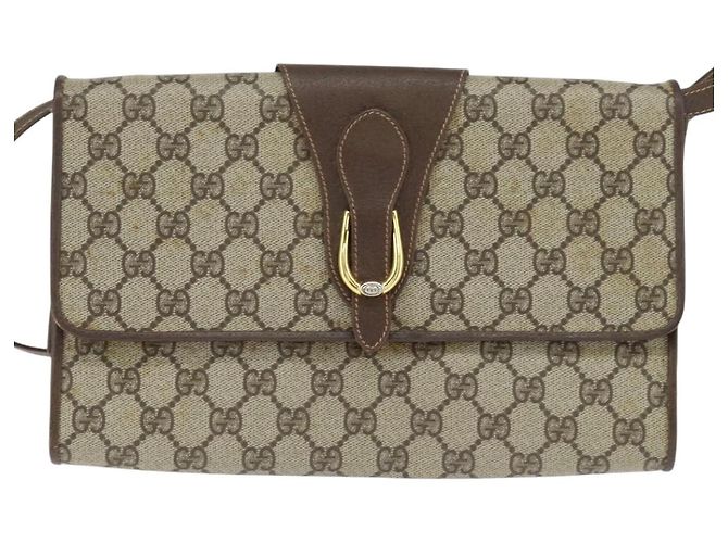 Gucci Borsa a spalla GG Supreme in PVC beige e oro 89 02 050 Auth 150021 D'oro - vista 2