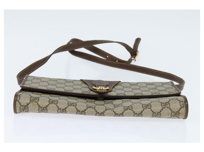 Gucci Borsa a spalla GG Supreme in PVC beige e oro 89 02 050 Auth 150021 D'oro - vista 9