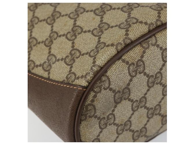 Borsa Sherry Line GG Supreme Web di GUCCI in pelle PVC beige 40 02 081 Auth BA7253 D'oro - vista 11