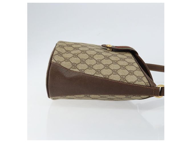 Borsa Sherry Line GG Supreme Web di GUCCI in pelle PVC beige 40 02 081 Auth BA7253 D'oro - vista 4
