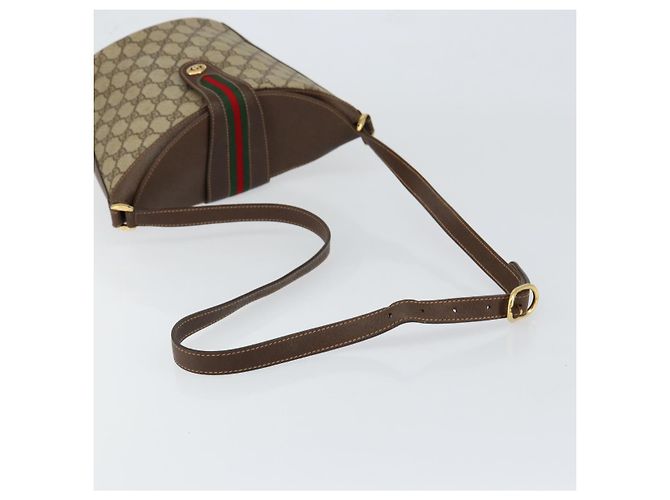 Borsa Sherry Line GG Supreme Web di GUCCI in pelle PVC beige 40 02 081 Auth BA7253 D'oro - vista 7