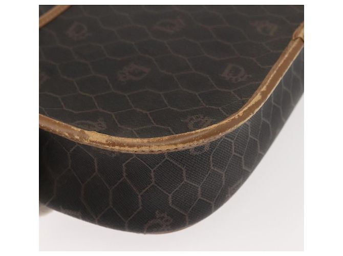 Borsa a spalla in tela a nido d'ape PVC nera e oro Auth BA7309 Christian Dior Nero D'oro - vista 12