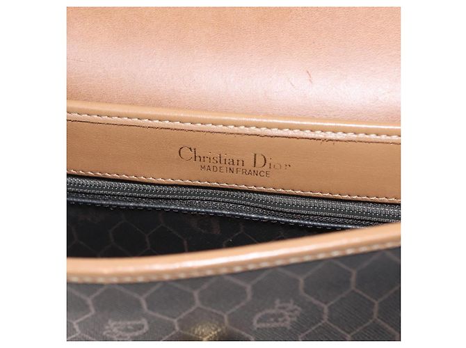 Borsa a spalla in tela a nido d'ape PVC nera e oro Auth BA7309 Christian Dior Nero D'oro - vista 16