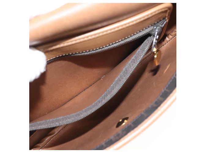 Borsa a spalla in tela a nido d'ape PVC nera e oro Auth BA7309 Christian Dior Nero D'oro - vista 20