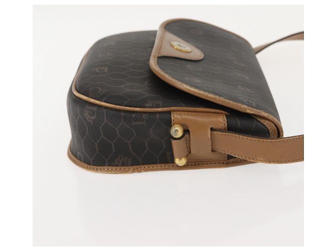 Borsa a spalla in tela a nido d'ape PVC nera e oro Auth BA7309 Christian Dior Nero D'oro - vista 4