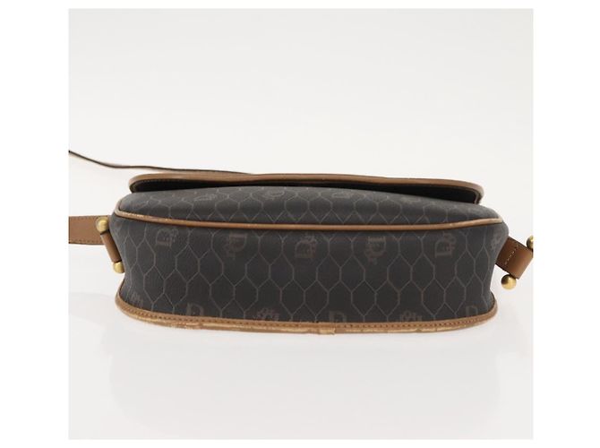 Borsa a spalla in tela a nido d'ape PVC nera e oro Auth BA7309 Christian Dior Nero D'oro - vista 9