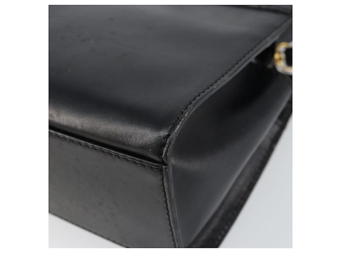 Céline Borsa a mano CELINE in pelle 2 in 1 nera e oro Auth gh1095 Nero D'oro - vista 12