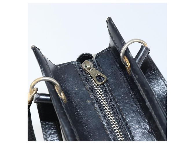 Céline Borsa a mano CELINE in pelle 2 in 1 nera e oro Auth gh1095 Nero D'oro - vista 14
