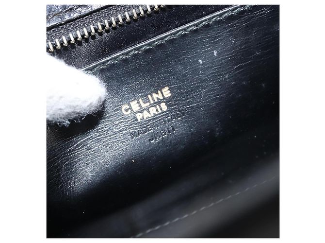 Céline Borsa a mano CELINE in pelle 2 in 1 nera e oro Auth gh1095 Nero D'oro - vista 15