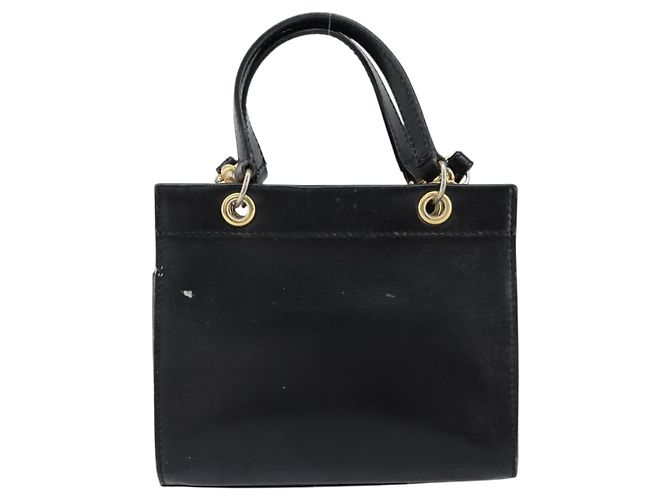 Céline Borsa a mano CELINE in pelle 2 in 1 nera e oro Auth gh1095 Nero D'oro - vista 2