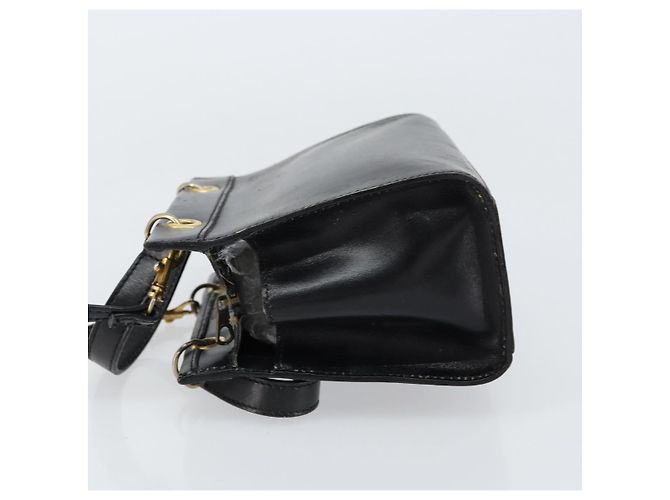 Céline Borsa a mano CELINE in pelle 2 in 1 nera e oro Auth gh1095 Nero D'oro - vista 5