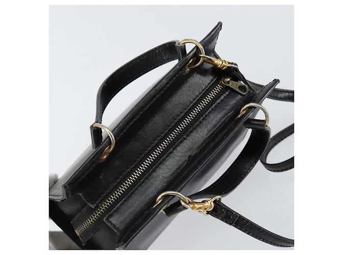 Céline Borsa a mano CELINE in pelle 2 in 1 nera e oro Auth gh1095 Nero D'oro - vista 6