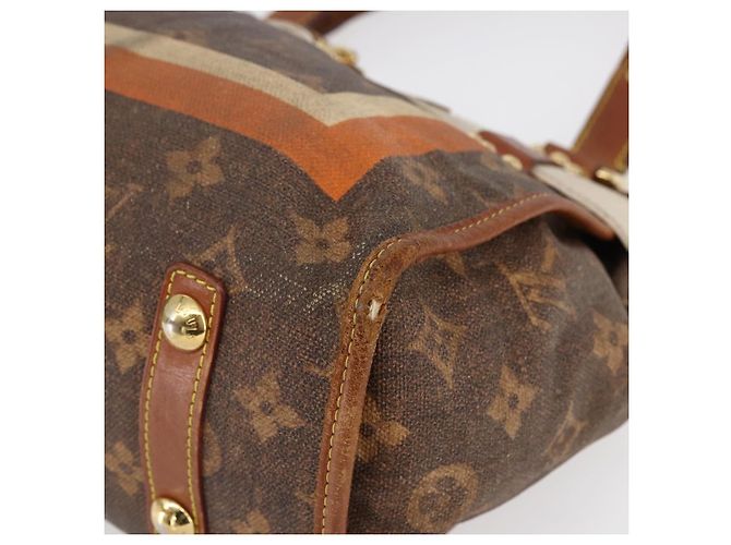 LOUIS VUITTON Borsa a mano Monogram Tise Rayure PM Marrone M56386 LV Auth 149085 - vista 10