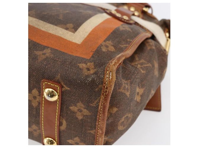 LOUIS VUITTON Borsa a mano Monogram Tise Rayure PM Marrone M56386 LV Auth 149085 - vista 12