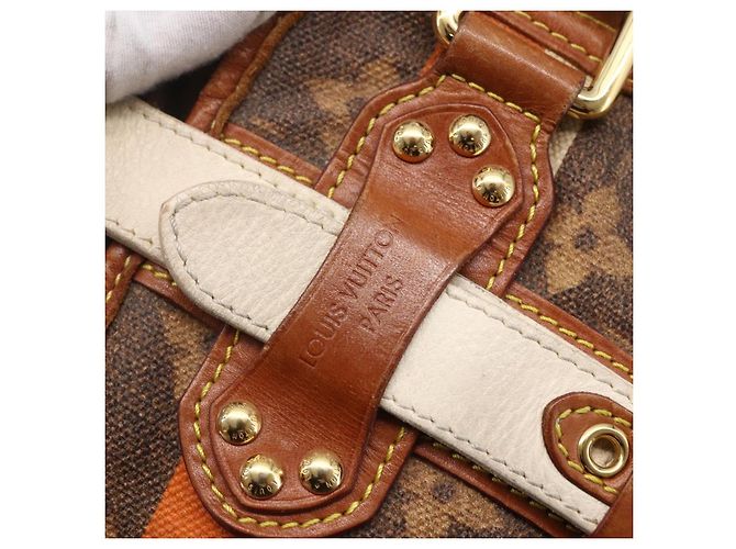 LOUIS VUITTON Borsa a mano Monogram Tise Rayure PM Marrone M56386 LV Auth 149085 - vista 14
