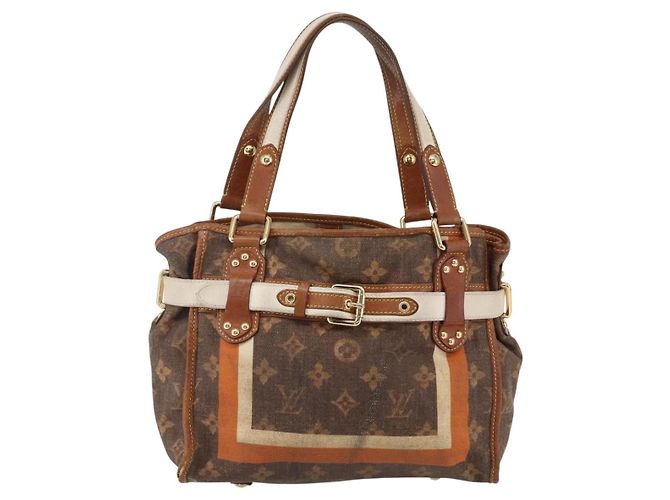 LOUIS VUITTON Borsa a mano Monogram Tise Rayure PM Marrone M56386 LV Auth 149085 - vista 2