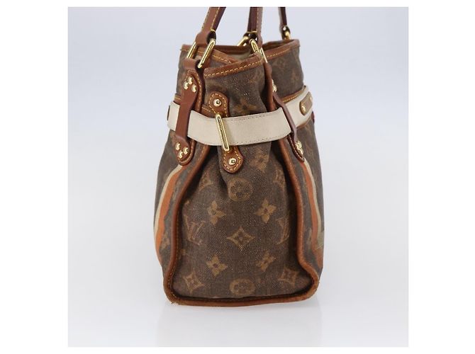 LOUIS VUITTON Borsa a mano Monogram Tise Rayure PM Marrone M56386 LV Auth 149085 - vista 5