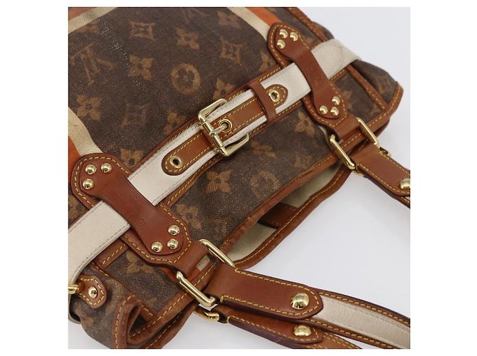 LOUIS VUITTON Borsa a mano Monogram Tise Rayure PM Marrone M56386 LV Auth 149085 - vista 6
