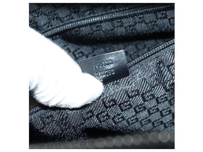 GUCCI Shoulder Bag Canvas Black Auth ep11240 - view 23