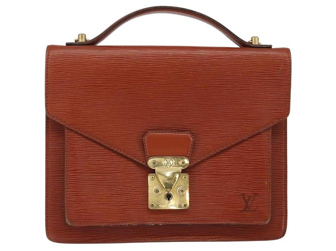 LOUIS VUITTON Bolsa de Mão Epi Monceau 28 Marrom M52123 LV Auth ep11411 - vista 13