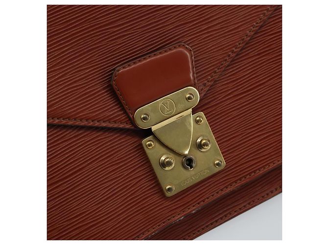 LOUIS VUITTON Bolsa de Mão Epi Monceau 28 Marrom M52123 LV Auth ep11411 - vista 19
