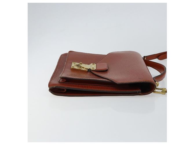 LOUIS VUITTON Bolsa de Mão Epi Monceau 28 Marrom M52123 LV Auth ep11411 - vista 3