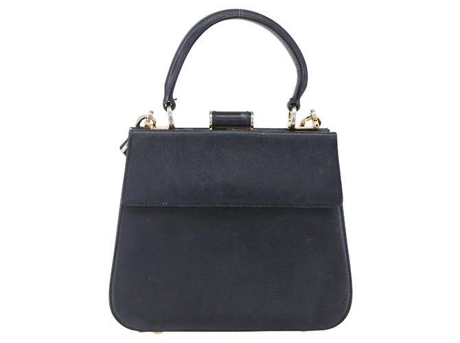 Borsa a mano Salvatore Ferragamo in pelle 2 in 1 nera e dorata Auth 152197 Nero D'oro - vista 2